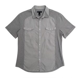 INC International Concepts Men’s XL Gray Cotton Short Sleeve Button-Up Shirt